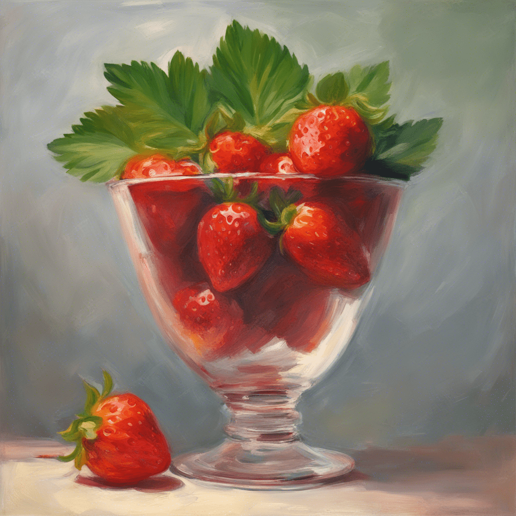 large juicy bright strawberry in a vase, a container for cream