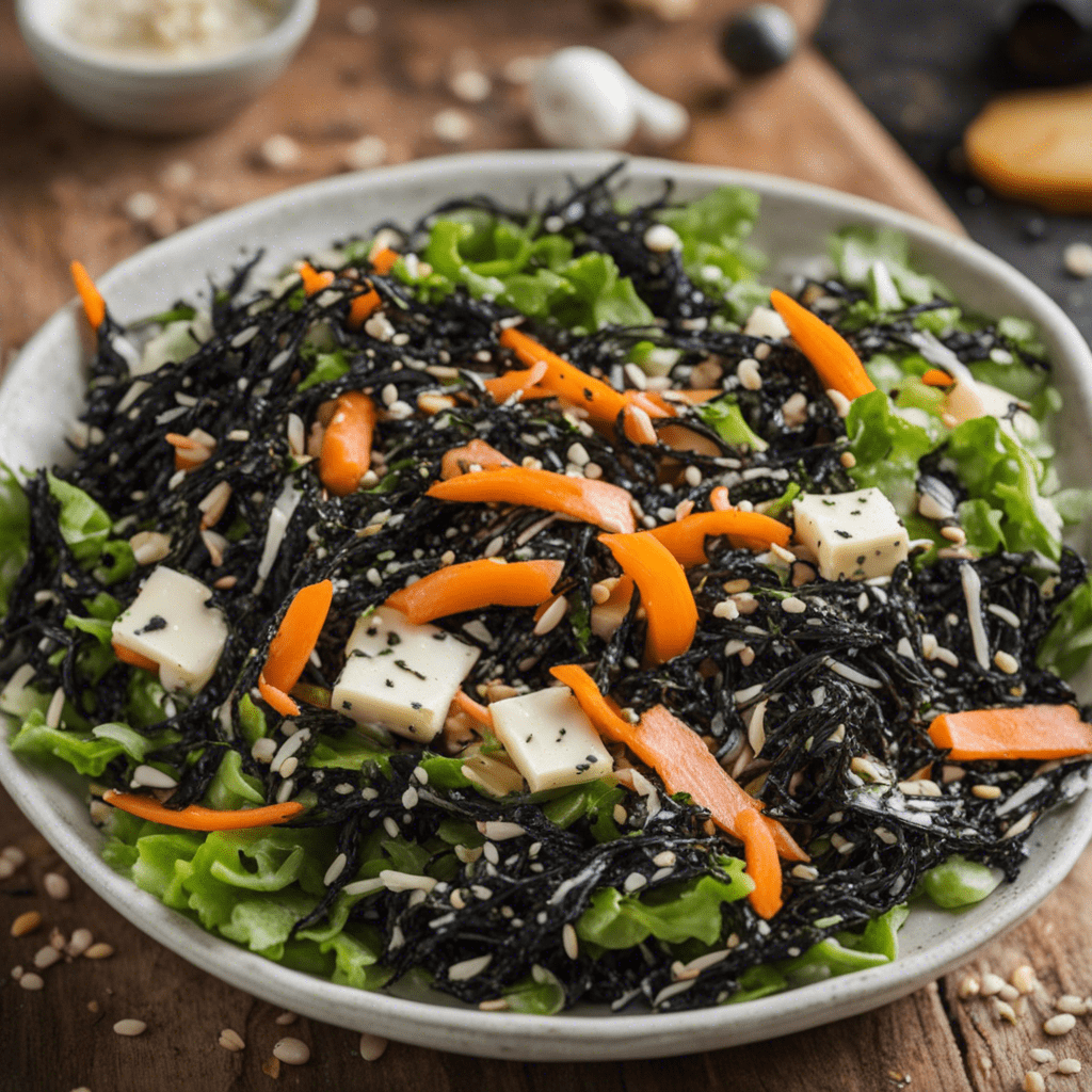 This recipe for the "Ryzhik" salad with nori seaweed sounds wonderful and healthy! Here is the suggested recipe:

Ingredients:

150 g fresh carrots
150 g hard cheese without rennet
3 sheets of nori seaweed
3 tbsp sunflower seeds
2 tbsp mustard oil
Himalayan black salt to taste
Preparation:

Fry the sunflower seeds in a dry frying pan until golden brown.
Grate the carrots. You can use a grater for Korean carrots or a fine grater.
Grate the cheese on a medium grater.
Cut the nori seaweed with scissors to the size of your choice.
Mix all the ingredients, add salt to taste, keeping in mind that nori and cheese can be salty. Dress the salad with mustard oil.
Bon appetit! This salad promises to be delicious and nutritious!