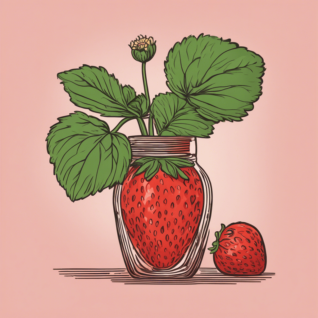 large juicy bright strawberry in a vase, a container for cream