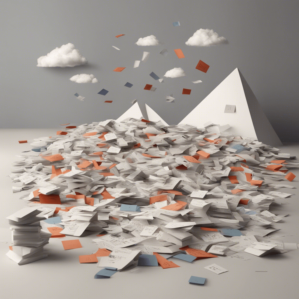 create a picture with a mountain of letters, some of which are scattered, the postman collects them