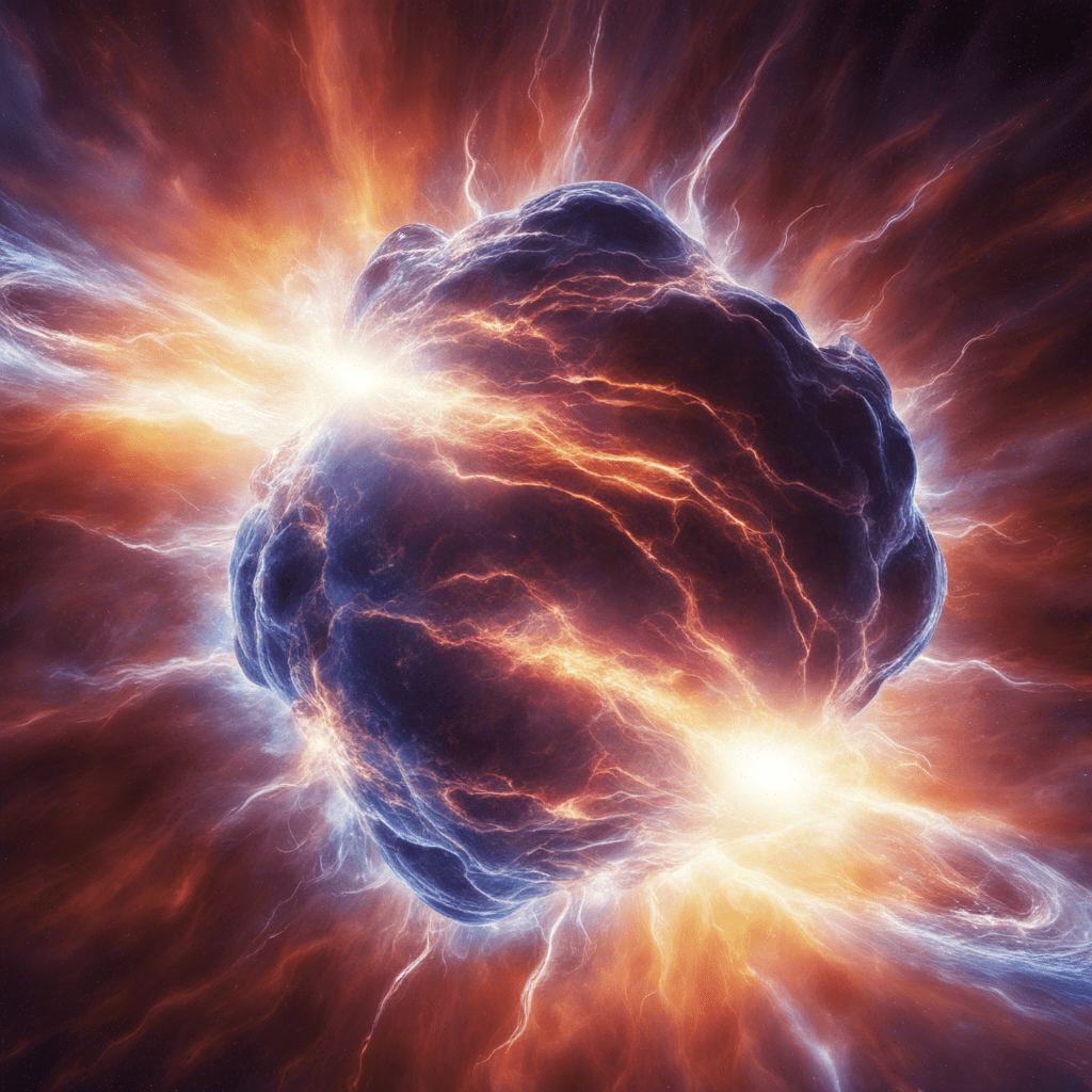 realistic space galaxy stratosphere photography of a neutron star nuclear fusion supernova, gravitational waves, electro geomagnetic storm clouds exploding like a thunderbolt with a quantum mega flare beam, solarmax armageddon vfx by Michael bay.